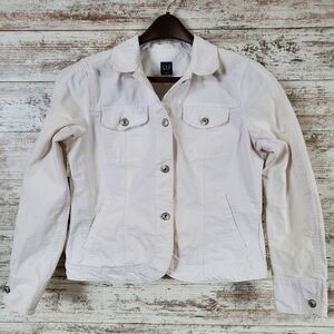 GAP White Classic Denim Jacket